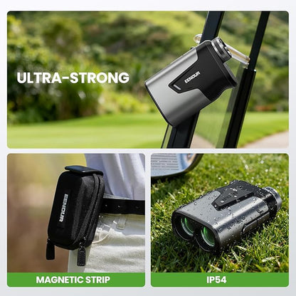 EENOUR Golf Rangefinder with Slope,1200 Yards 7X Magnification, Laser Range Finder with Pin Lock Vibration,Rechargeable Battery,IP54 Waterproof, Stripe,Golf Accessories for Men Women
