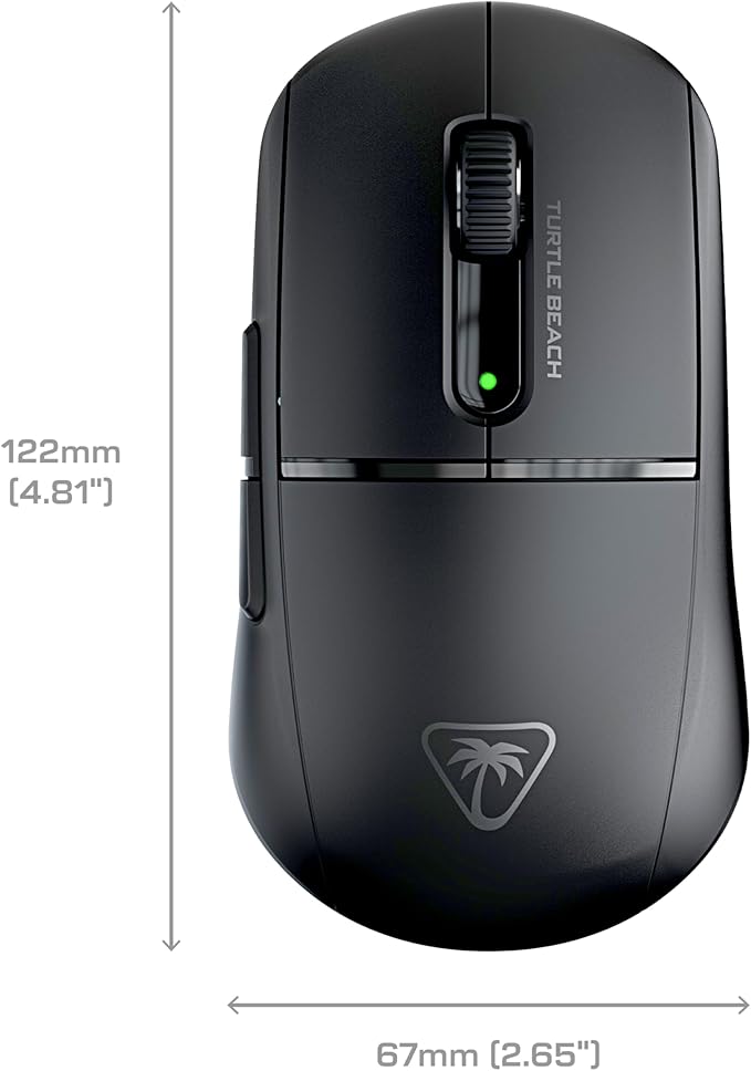 Turtle Beach Burst II Air – 2.4GHz Wireless Gaming Mouse: 47g Ultra Lightweight, Optical Switches, Symmetrical, 26K DPI Optical Sensor, Bluetooth, 120-hour Battery, USB-C Cable – Black
