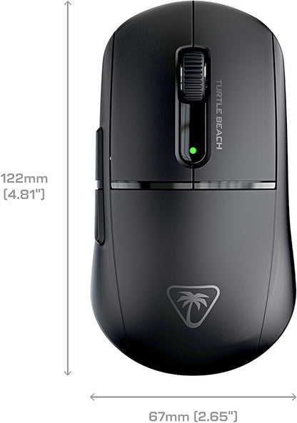 Turtle Beach Burst II Air – 2.4GHz Wireless Gaming Mouse: 47g Ultra Lightweight, Optical Switches, Symmetrical, 26K DPI Optical Sensor, Bluetooth, 120-hour Battery, USB-C Cable – Black