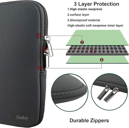 Laptop Sleeve Case 14 Inch, Resistant Neoprene Laptop Cover/Notebook Computer Pocket Case/Tablet Briefcase Carrying Bag for 14 inch HP, Lenovo, Asus Notebook, Ultrabook, Grey