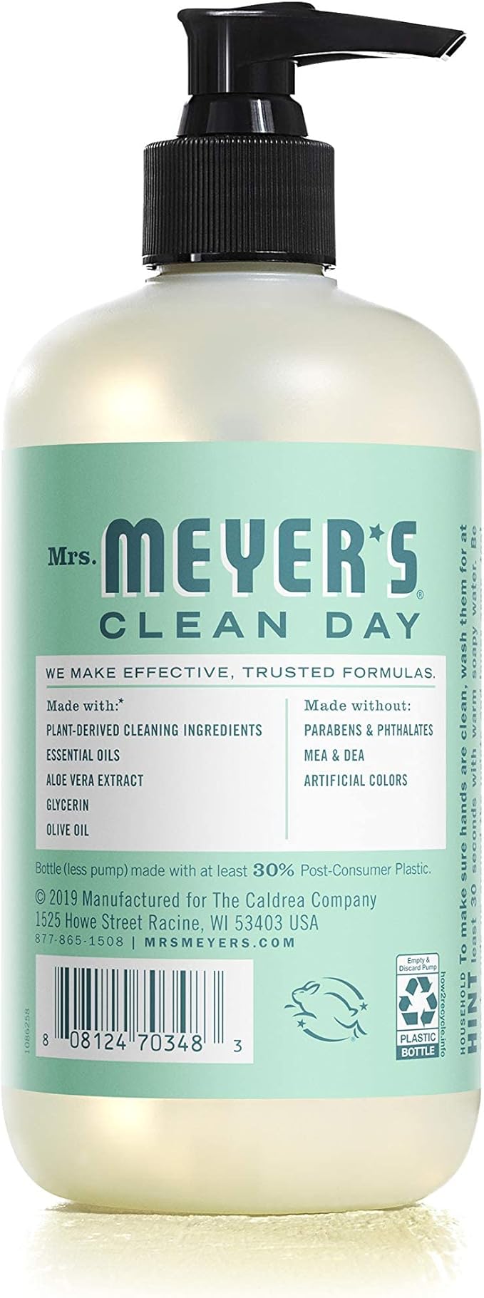 Mrs. MEYER'S CLEAN DAY Liquid Hand Soap Mint (12.5 Fl Oz (Pack of 3))