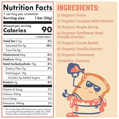 Skout Organic French Toast Kids Snack Bars (18 Pack) | Organic Kids Snack Bars | Plant-Based Nutrition | Vegan | Gluten, Dairy, Grain, Peanut, Tree Nut & Soy Free