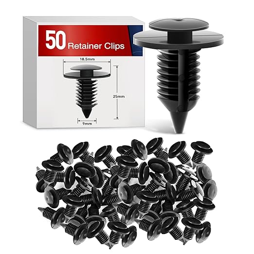 Nilight 50PCS Interior Door Panel Clips Rivet Retainer Fender Bumper Fasteners Clips OEM N805155-S,6505878-AA 9mm Hole 2 Years Warranty