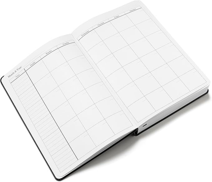 Wykeham's Executive 2026 Undated Daily Journal Planner – Customization Available (Black, 8.5"×5.5" - Undated)