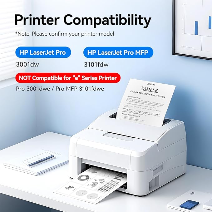138A Toner Cartridges Black 2-Pack with Chip Replacement for HP 138A W1380A 138X W1380X Toner Cateridge Compatible with Laserjet Pro 3001dw 3001dwe Laserjet Pro MFP 3101fdw 3101fdwe Printer