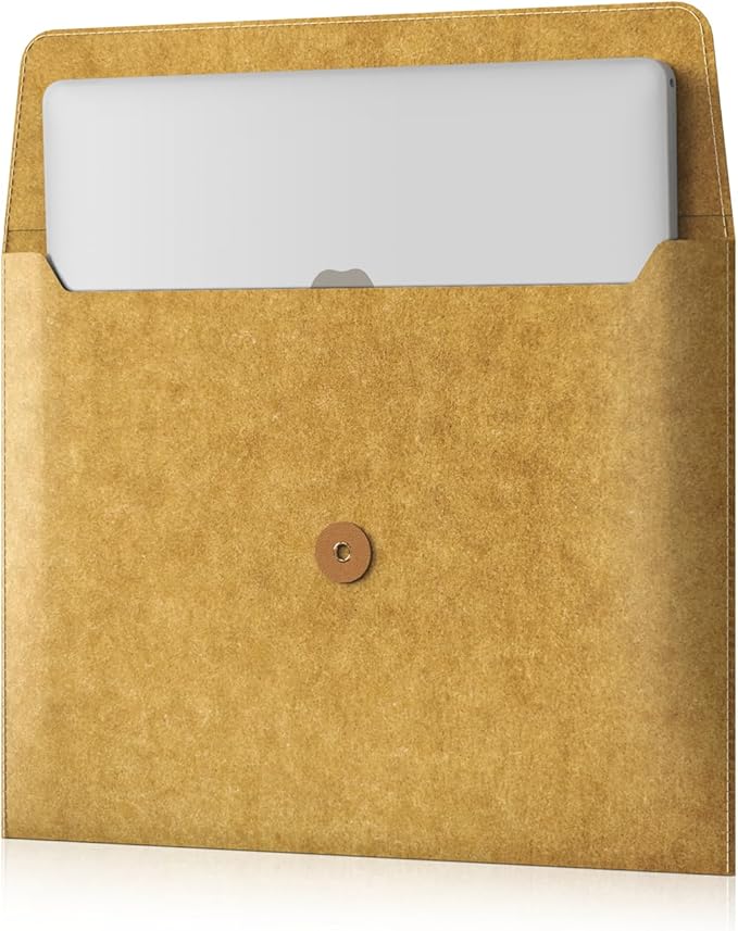 PHOCAR MacBook Air 13 inch Sleeve, Made of Kraft Paper, Waterproof & Antiscratch, Retro Design Laptop Sleeve for MacBook Air 13.3"/13.6" M4 M3 M2 M1