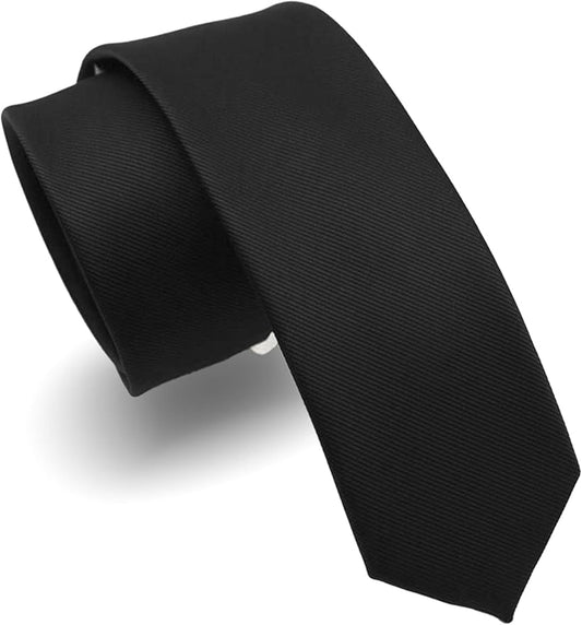 RBOCOTT 2.4" Solid Color Skinny Tie for Men Slim Necktie(6cm)