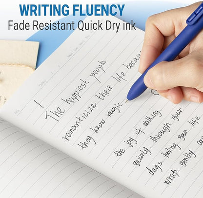 8Pcs Gel Pens - 0.5mm Black Ink Pens Fine Point Smooth Writing, Quick Drying Retractable Pen for Journaling, Cute School & Office Supplies