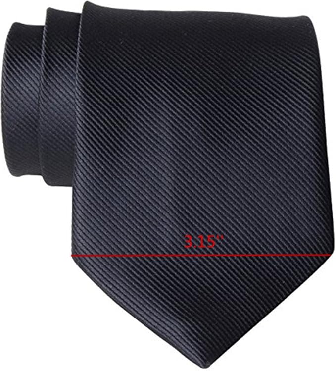 QBSM Mens Solid Polyester Textile Neckties Pure Color Neck Ties