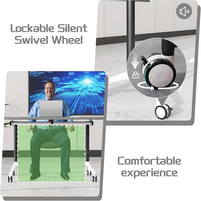 Conference Table,Folding Conference Table with Silent Wheels,Rectangular Business Conference Room Table,for Reception Offices Classrooms Meeting Training Room (2, Grey, 55.1in)