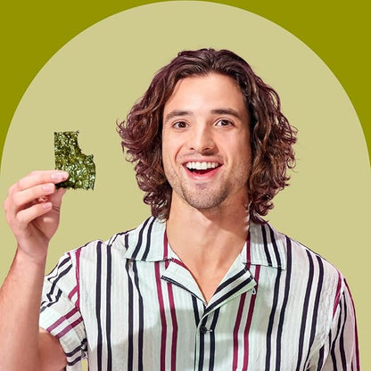 Gimme Seaweed Organic Premium Roasted Seaweed Snacks, Extra Virgin Olive Oil, 24 Count Sharing Size, Keto, Vegan, Gluten-Free, Source of Omega3s & Iodine, Healthy On-The-Go Snack for Kids & Adults
