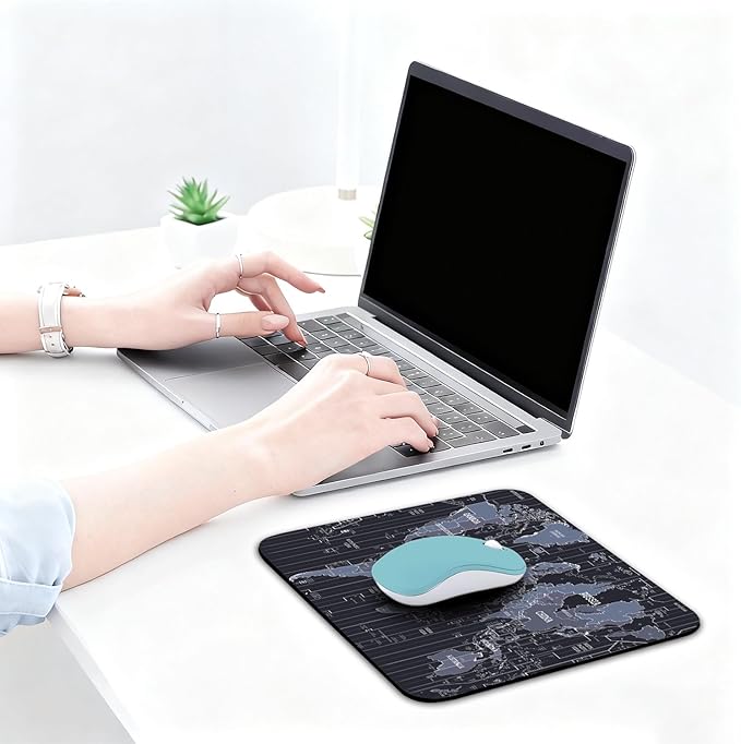 Map Patterns Desk Mat, Large Gaming Mouse Pad Non-Slip Rubber Base with Stitched Edges, Waterproof Protection for PC Laptop Home Office Desk Decor (12.5x10.5in)
