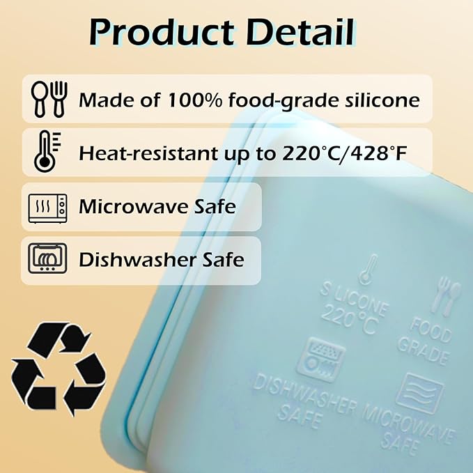 3 Pack Small Silicone Snack Containers with Lids, Reusable Food Storage Containers, Salad Dressing Container, Mini Double Compartment Snackle Box Container for Office, Picnic, School