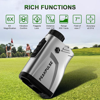 Golf Rangefinder 650/1200/1700 Yards Range Finder Golfing 6X Magnification 0.5 Yard Accuracy Flag Pin Lock Vibration Fast Focus High Clarity Display Easy to Use