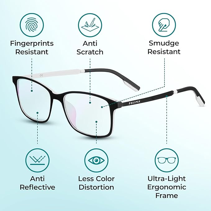 Prospek Blue Ray Reading Glasses, ARCTIC (+2.25 Diopters) For Women and Men, High Optical Quality Lenses
