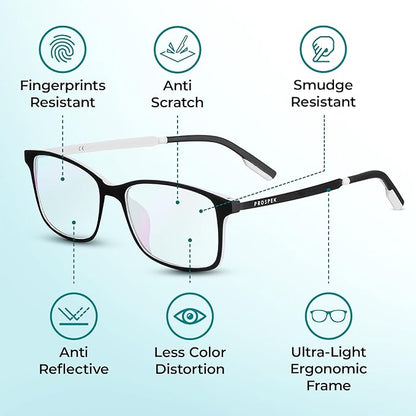 Prospek Blue Ray Reading Glasses, ARCTIC (+2.25 Diopters) For Women and Men, High Optical Quality Lenses
