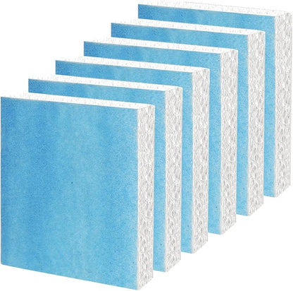 Colorfullife 6 Pack Humidifier Wicking Filter T for Honeywell Top Fill Tower Humidifier HEV615, HEV620, Upgraded HFT600PF1 Replacement Filter T with Blue Pre-Filter, Replace Parts HFT600T HFT600PDQ
