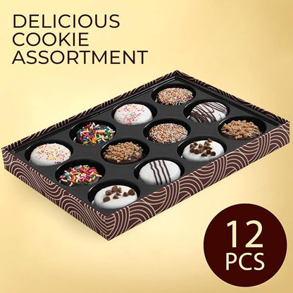 Cremelle Gourmet Cookies Gift Box, 12 Pieces of Food Gifts Cookies, Ideal Chocolate Candy Gift Box for Friends, Colleagues and Loved Ones, Perfect Fancy Cookie for Holidays and Celebrations