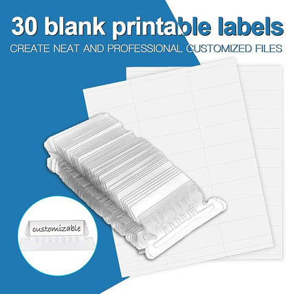 HERKKA Hanging File Folders, 30 Pack Reinforced Letter Size Hanging Folders, Designed for Bulky Files, Filing Cabinet, 1/5-Cut Adjustable Tabs (Lightblue)