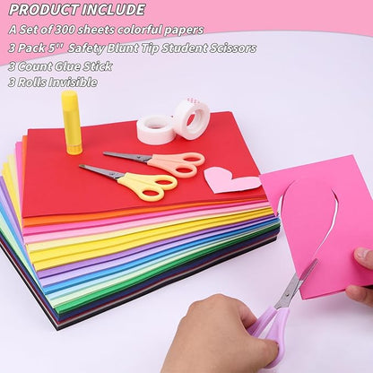 8.5” x 11” Colored Cardstock Bulk, 300 sheets Cardstock Paper Set, 30 Assorted Colors Construction Paper,180 GSM Card Stock Scrapbooking Supplies for Diy Crafts Cricut Card Making