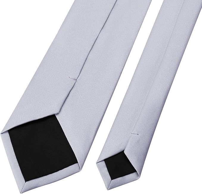 KOOELLE Men's Ties Solid Pure Color Plain Neckties Formal Black Ties For Men