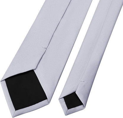 KOOELLE Men's Ties Solid Pure Color Plain Neckties Formal Black Ties For Men
