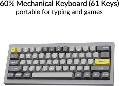 Keychron Q4 Wired Custom Mechanical Keyboard, 60% Layout QMK/VIA Programmable Macro with Hot-swappable Gateron G Pro Red Switch Double Gasket Compatible with Mac Windows Linux (Gray)