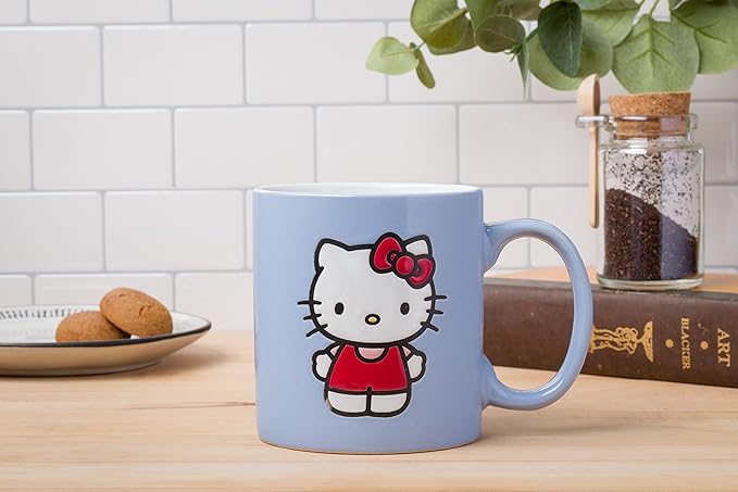 Silver Buffalo Sanrio Hello Kitty Wax Resist Ceramic Mug, 20 Ounces