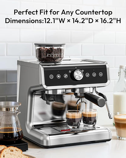 EUHOMY Espresso Machine with Grinder, 20 Bar Coffee Maker with Milk Frother Steam Wand, Professional Espresso Coffee Machines with Removable Water Tank, Latte & Cappuccino Machine for Home Barista