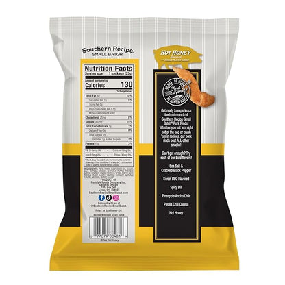 Pork Rinds Variety Pack | Hot Honey, Sweet BBQ, Spicy Dill, Salt & Pepper | 4 Flavors | Southern Recipe Small Batch Chicharrones | Keto Friendly & Low Carb | Snack Bag (20 Count)