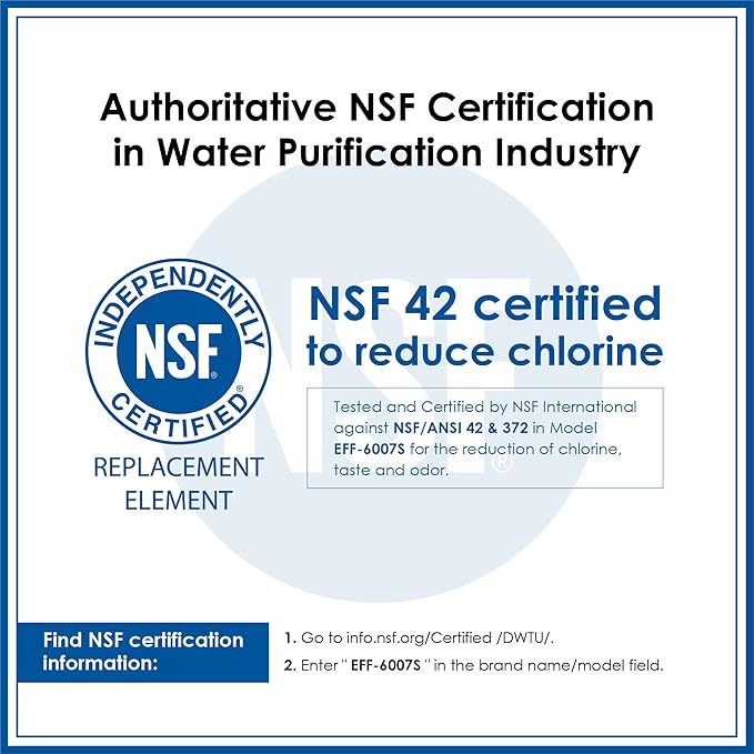 Waterdrop UKF8001 Refrigerator Water Filter 4, Replacement for Whirlpool® EDR4RXD1, EveryDrop® Filter 4, Maytag® UKF8001AXX-750, UKF8001AXX-200, 46-9006, Puriclean II, WF-UKF8001, 6 Filters