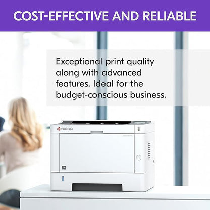 Kyocera 1102RY2US0 Model ECOSYS P2040dw Monochrome Network Laser Printer, 42 PPM B&W, Print Resolution 600 x 600 DPI Up to Fine 1200 DPI, Standard Wireless and Wi-Fi Direct Capability, 256 MB Memory