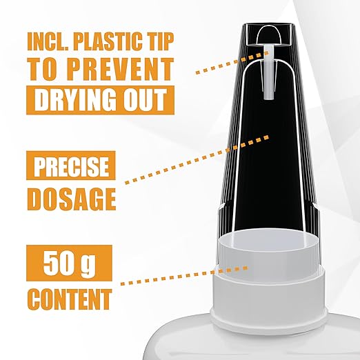 Super Glue Gel – 50 g / 1.75 oz – Extra Strong No-Drip Superglue for Plastic, Metal, Wood & Rubber – Waterproof & Heat Resistant Adhesive – Precision Tip – KRAFTPROTZ