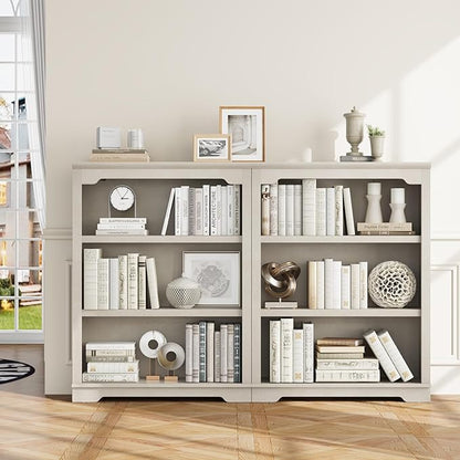 HIFYOBRO 3 Tier Bookshelf and Bookcase, 31.5" Wide Wooden Book Shelf, Freestanding Open Display Storage Bookshelves for Study Room, Home Office, Living Room