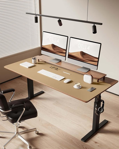 YSAGi Leather Desk Protector, Office Mat, Large Mouse Mat, Non-Slip PU Leather Blotter, Laptop Desk Mat, Waterproof Writing Pad for Office and Home (Latte, 47" x 17")