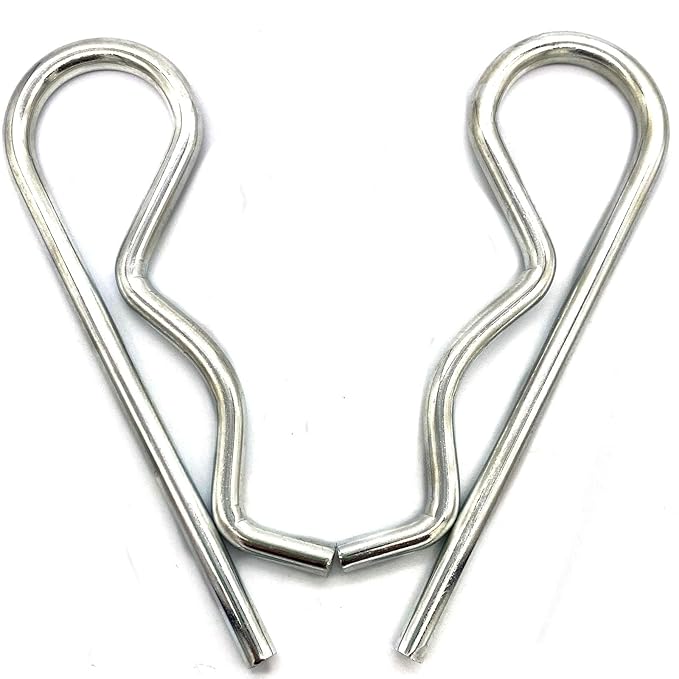2 Pcs Heavy Duty Hitch Pins Clip - Spring Retaining R Clip M6x120mm for Trailer Tractors Mower Carts Truck