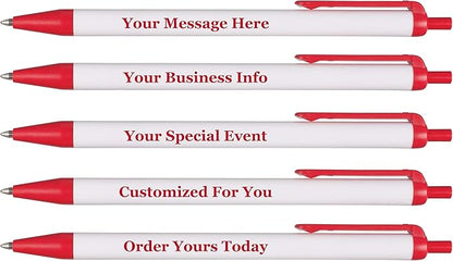 RevMark Personalized Ballpoint Pen, Custom Printed Name, Business or Event Information, Timeless Advertising, USA Made Pens, Promotional Marketing, Smooth Black Ink, Bulk Pack (Red,500 Ct.)