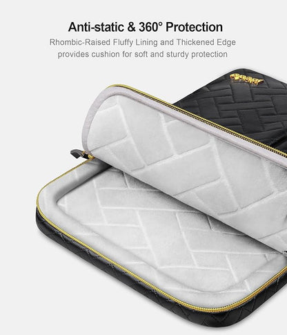 Lacdo 360° Protective Laptop Sleeve Case for 16 inch New MacBook Pro M4/M3/M2/M1 Pro/Max A3403 A3186 A2991 A2780 A2485 A2141 2024-2019, 15 inch Surface Laptop 7th Copilot+PC Computer Bag,Elegant Black