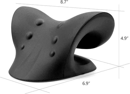 RESTCLOUD Neck and Shoulder Relaxer, Cervical Traction Device for TMJ Pain Relief and Cervical Spine Alignment, Chiropractic Pillow, Neck Stretcher (Black)
