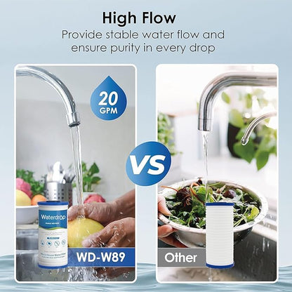 Waterdrop AP810 Whole House Water Filter Replacement for 3M® Aqua-Pure AP810, AP801, AP811, Whirlpool® WHKF-GD25BB, WHKF-DWHBB, 10" x 4.5", 1 Pack
