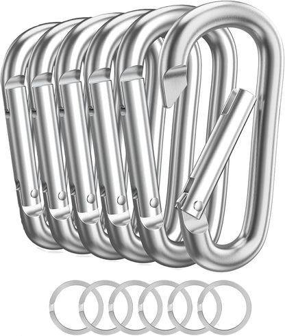 Carabiner Keychain Clip -3" Aluminum Carabiner D Ring, Caribeener Clips, Spring Snap Hook for Keychain Clip