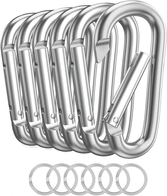 Carabiner Keychain Clip -3" Aluminum Carabiner D Ring, Caribeener Clips, Spring Snap Hook for Keychain Clip