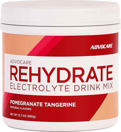 AdvoCare Rehydrate - Electrolyte Drink Mix - Includes Magnesium, Sodium, Potassium & Calcium - Antioxidant & Amino Acid Fortified - Supports Hydration & Recovery - Pomegranate Tangerine, 12.7 oz