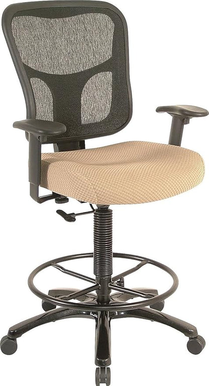 Tempur-Pedic Tp8200 Ergonomic Fabric Mid-Back Drafting Stool, Beige (Tp8200-Beige)