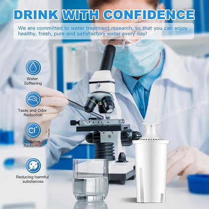 Water Filter Replacement Fit for Brita Water Filter & Pitchers, Water Pitcher Filter Compatible with Brita Classic, Mavea, Ob03, 107007 35557, Reduce Chlorine and Heavy Metals (3)