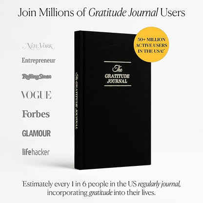 The Original Gratitude Journal 2026 for Men to Boost Confidence & Self Esteem - Daily Mindful Affirmations for Boys with Powerful Quotes and Insightful Prompts for Happiness - Premium Hardcover Black