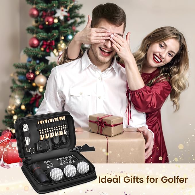 YOREPEK Golf Accessories Kit for Men, Golf Stuff Set with Leather Case, Golf Balls, Golf Tees, Multifunctional Divot Knife, Monocular, Scorer, Golf Gifts for Men Women Golfers