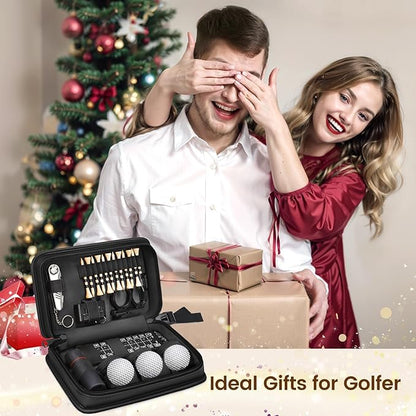 YOREPEK Golf Accessories Kit for Men, Golf Stuff Set with Leather Case, Golf Balls, Golf Tees, Multifunctional Divot Knife, Monocular, Scorer, Golf Gifts for Men Women Golfers