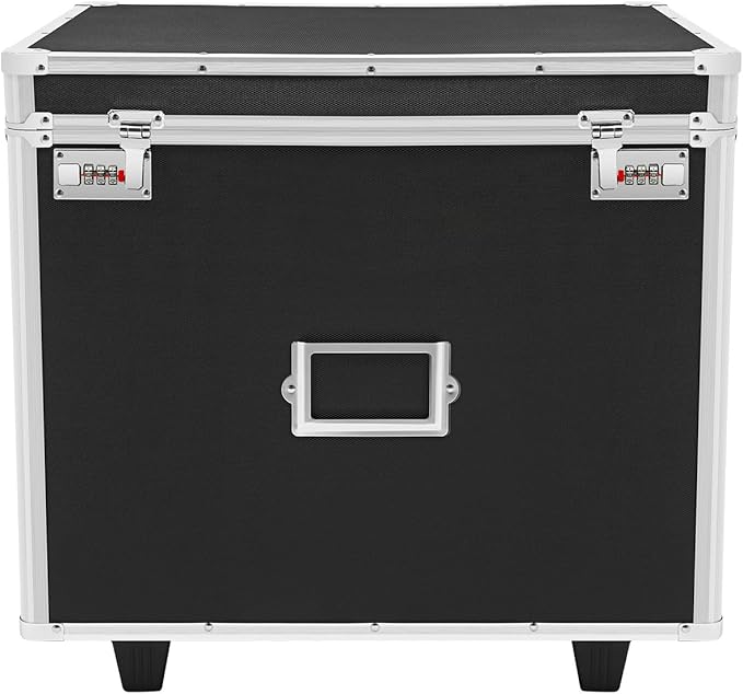 Portable Locking File Storage Box, File Organizer Storage Box - 19.2*15*16inch Letter Size, Portable Locking Storage Totes, Secure Mobile Document Storage Case for Filing Office Documents - Black