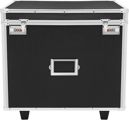 Portable Locking File Storage Box, File Organizer Storage Box - 19.2*15*16inch Letter Size, Portable Locking Storage Totes, Secure Mobile Document Storage Case for Filing Office Documents - Black